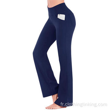 Pantalon bootleg d&#39;entraînement taille haute pour femme